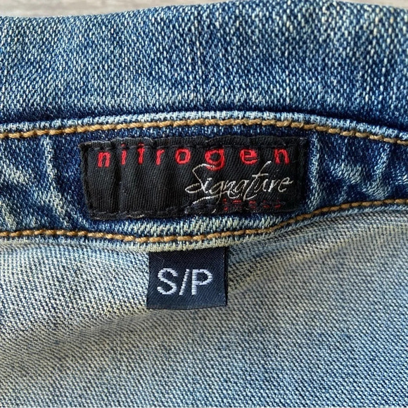 Nitrogen Signature  Studded Embroidery Moto Jean Waistcoat Vest - Picture 7 of 10